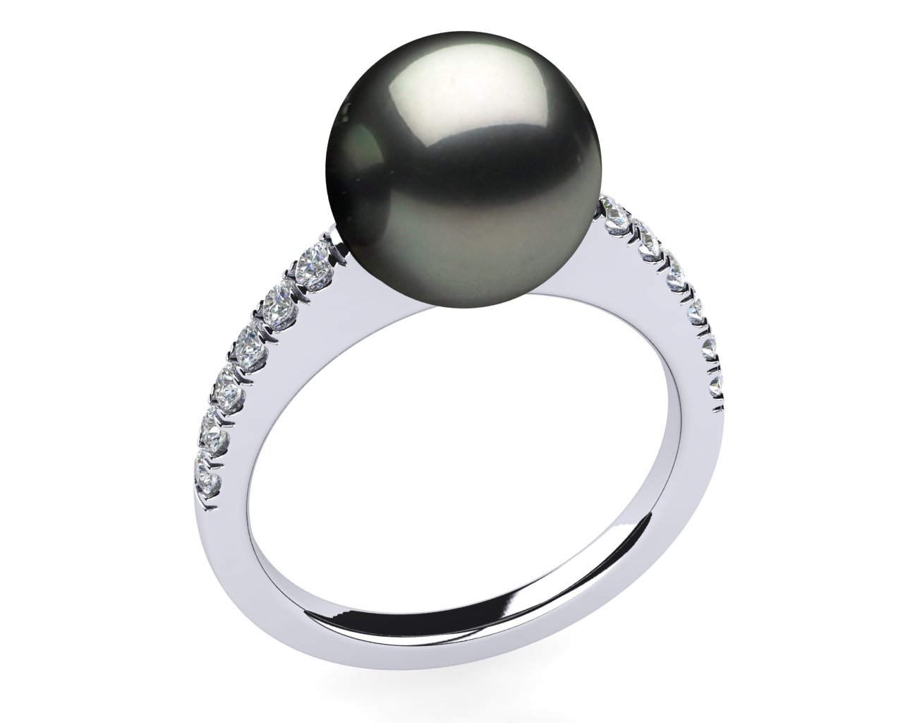 Cynthia a Black Tahitian Cultured Pearl Ring