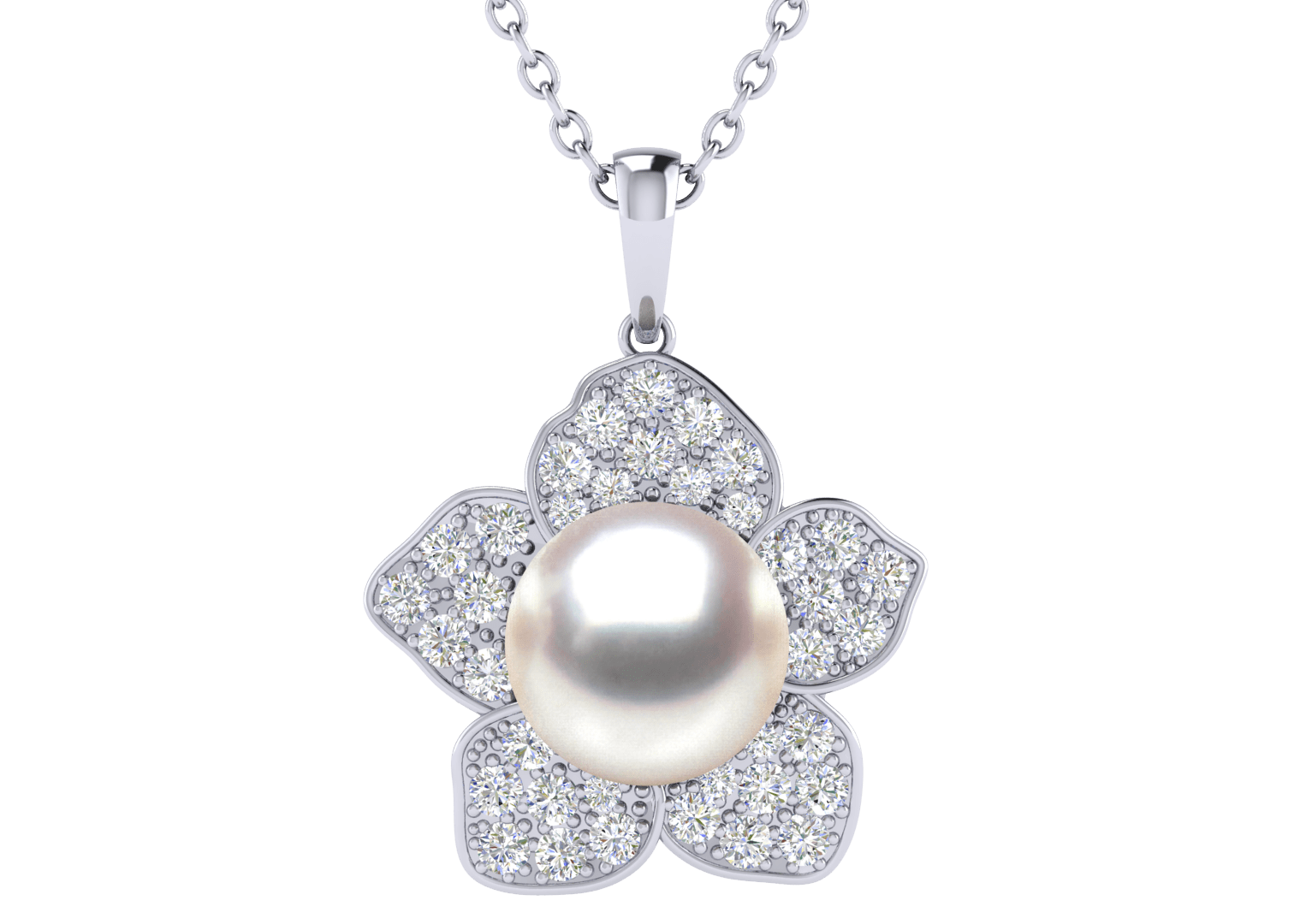 Daffodil a White South Sea Cultured Pearl Pendant