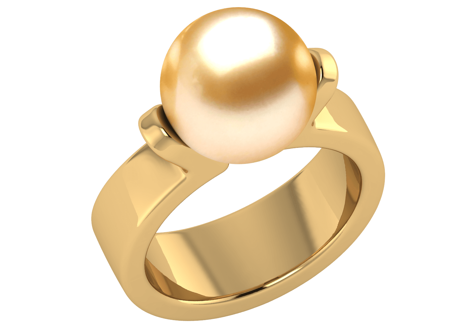 Davis a Golden South Sea Cultured Pearl Ring