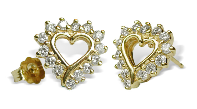 Diamond Heart Earring