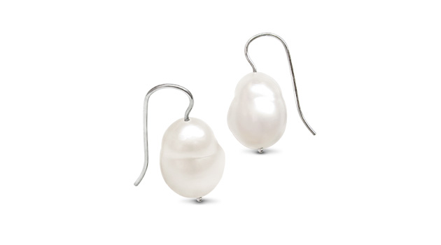 Eide a White Baroque South Sea Pearl Earrings
