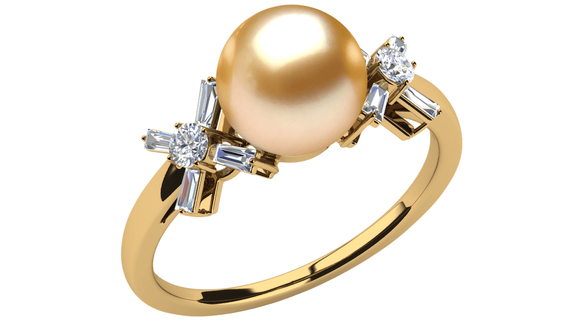 Golden Butterfly a Golden South Sea Pearl Ring