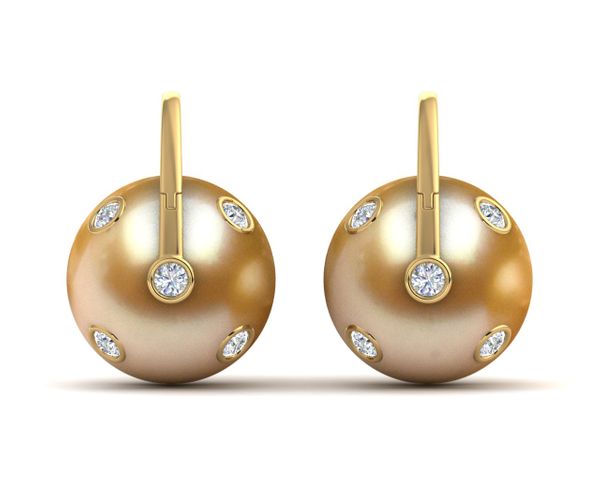 Golden Pearl Arc De Triomphe Starry Night Earring