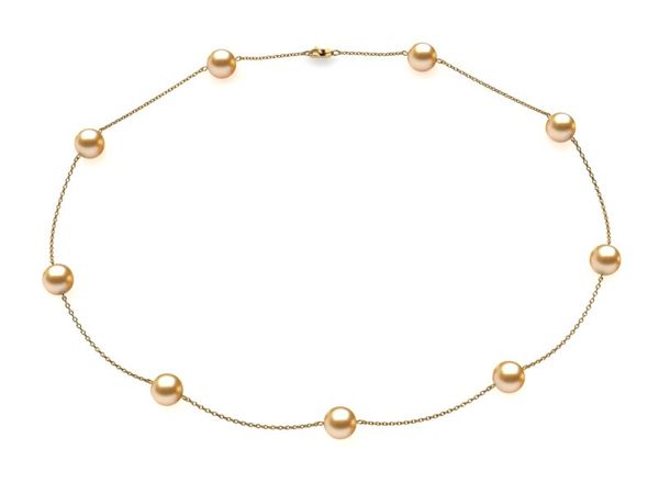 Golden Pearl Tin Cup Necklaces