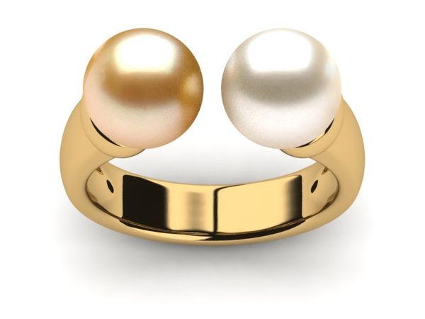 Golden Pearl Us Ring