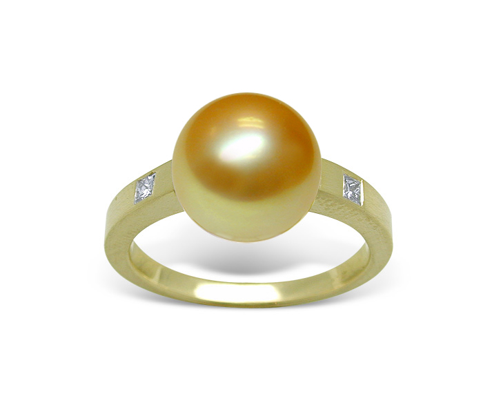 Golden Princess Steel South Sea Pearl Ring