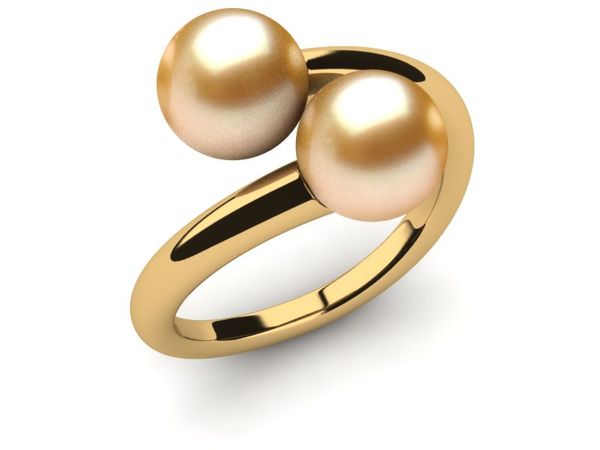Golden South Sea Pearl Twin ring