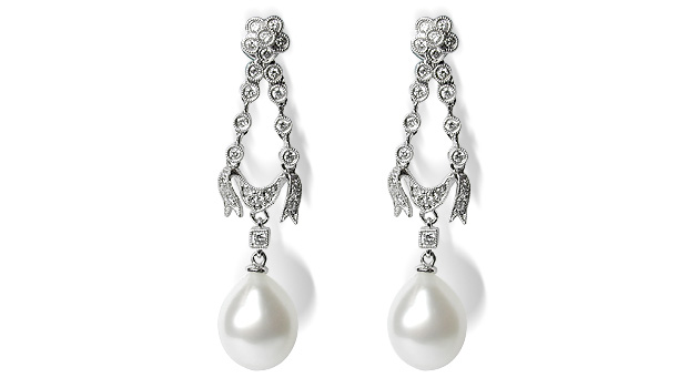 Heidi a Drop White South Sea Pearl Earrings