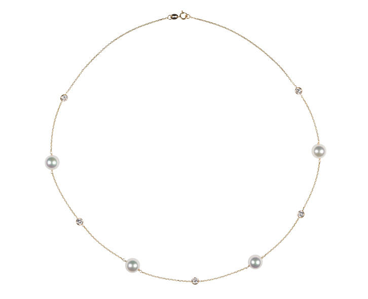 Japanese Akoya Pearl Tin Cup Necklace