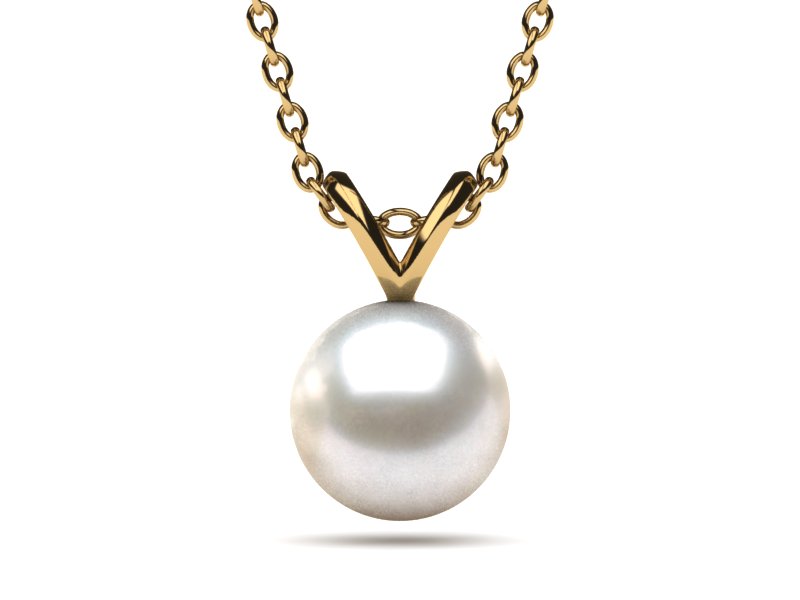Japanese Akoya Single V 8mm Pearl Pendant