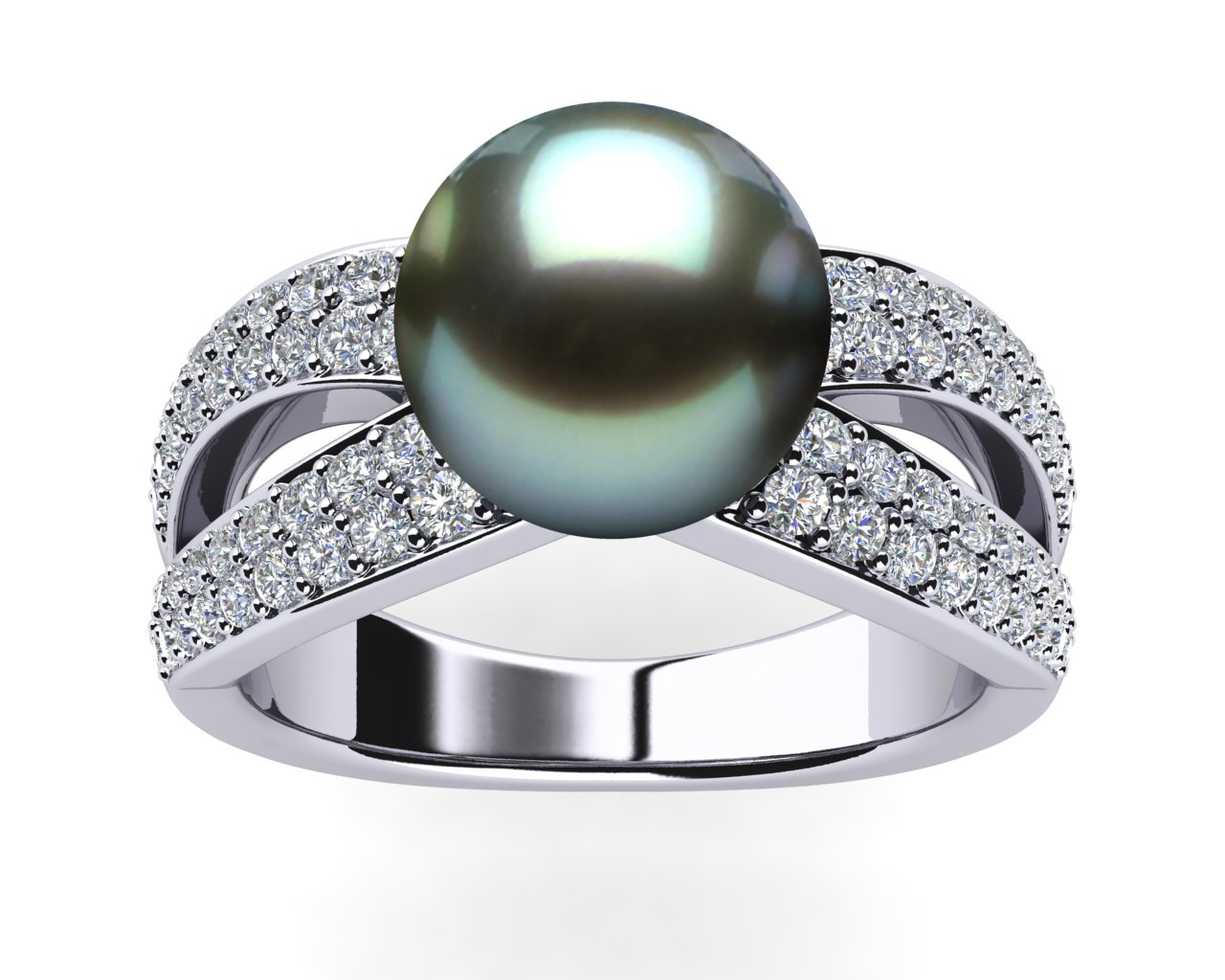 Joyce a Black Tahitian South Sea Cultured Pearl Ring