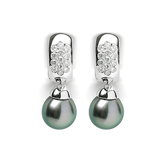Justina a Black Tahitian Pearl Earrings