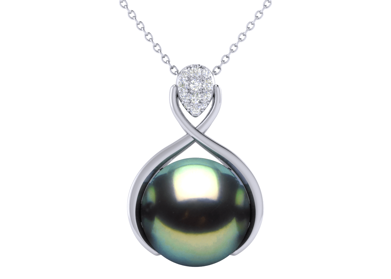 Lamia a Black Tahitian South Sea Cultured Pearl Pendant