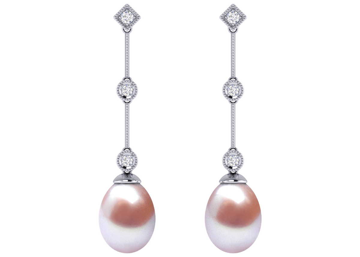 Lavender Gredal a Freshwater Cultured Pearl Earring
