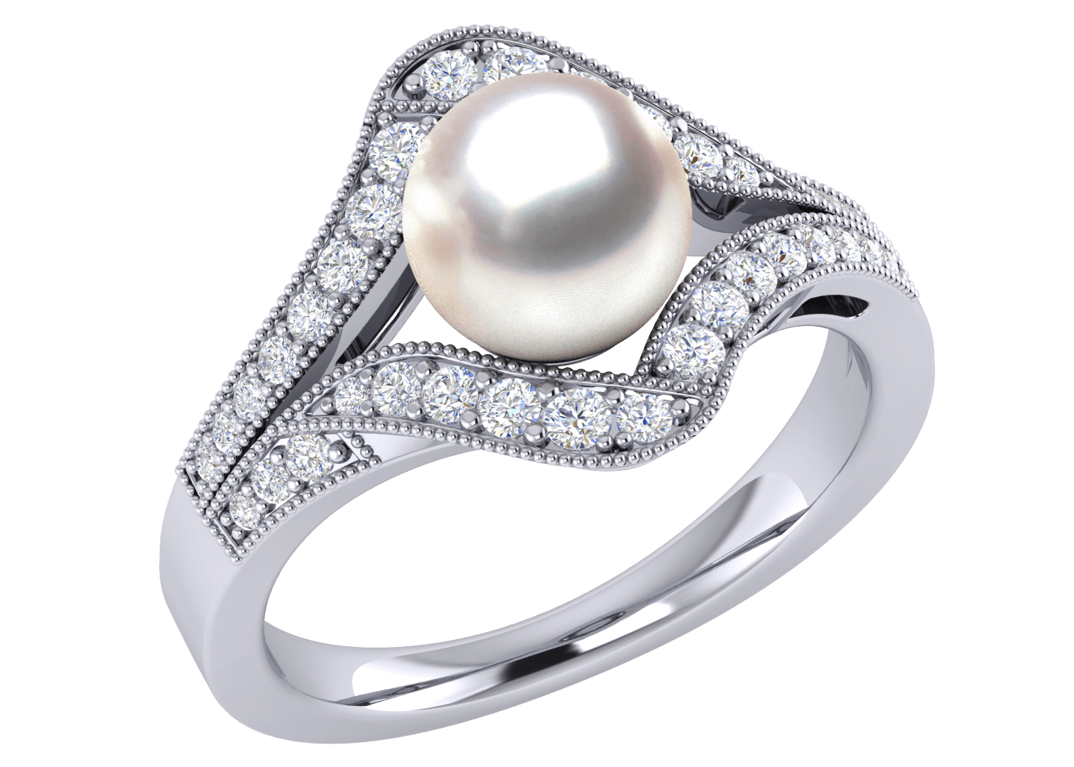 Laxmi a Japanese Akoya Cultured Pearl Ring