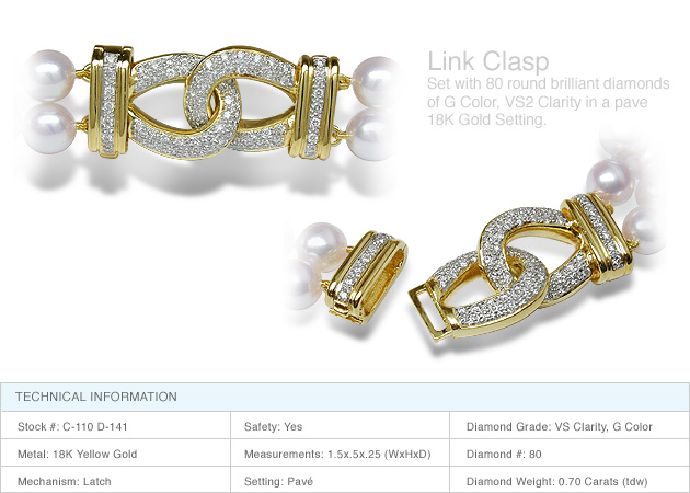 Link Clasp a 18K Gold and Diamond Clasp