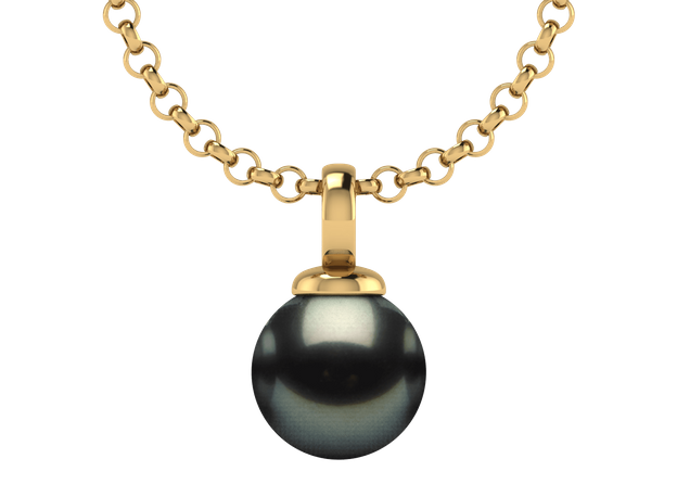 Merlin a 11mm Black Tahitian Cultured Pearl Pendant
