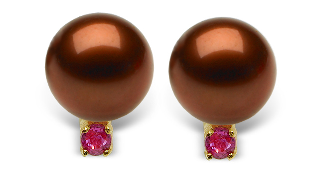 Mocha Ruby Red Earrings