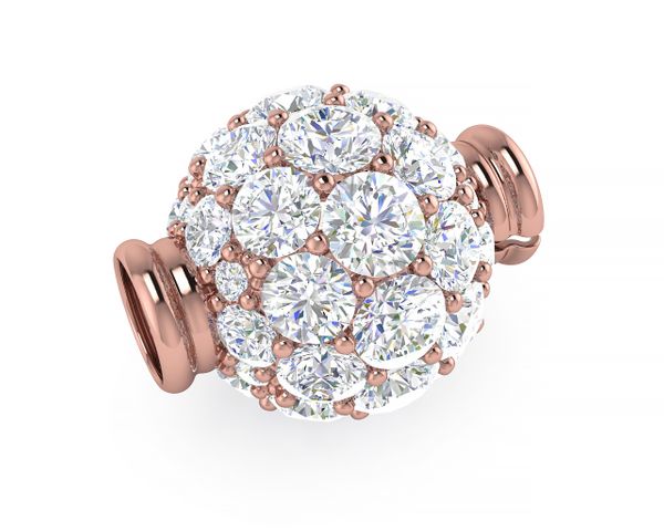 Multi Size Diamond Ball Clasp in Rose Gold
