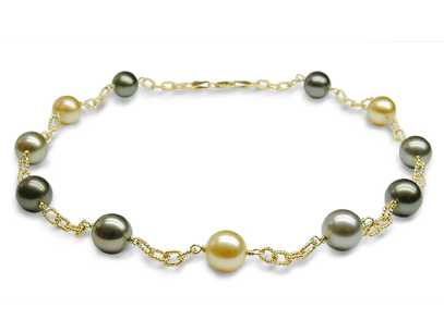 Multicolor South Sea Cultured Pearl Tincup Necklace