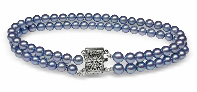 Mystic Blue Japanese Akoya Cultured Pearl Bracelet