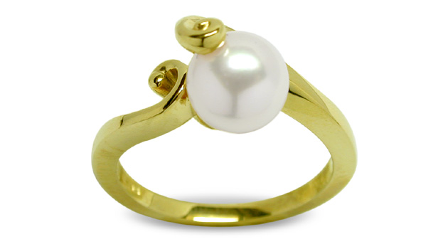 Ocean Wave a Japanese Akoya Cultured Pearl Ring