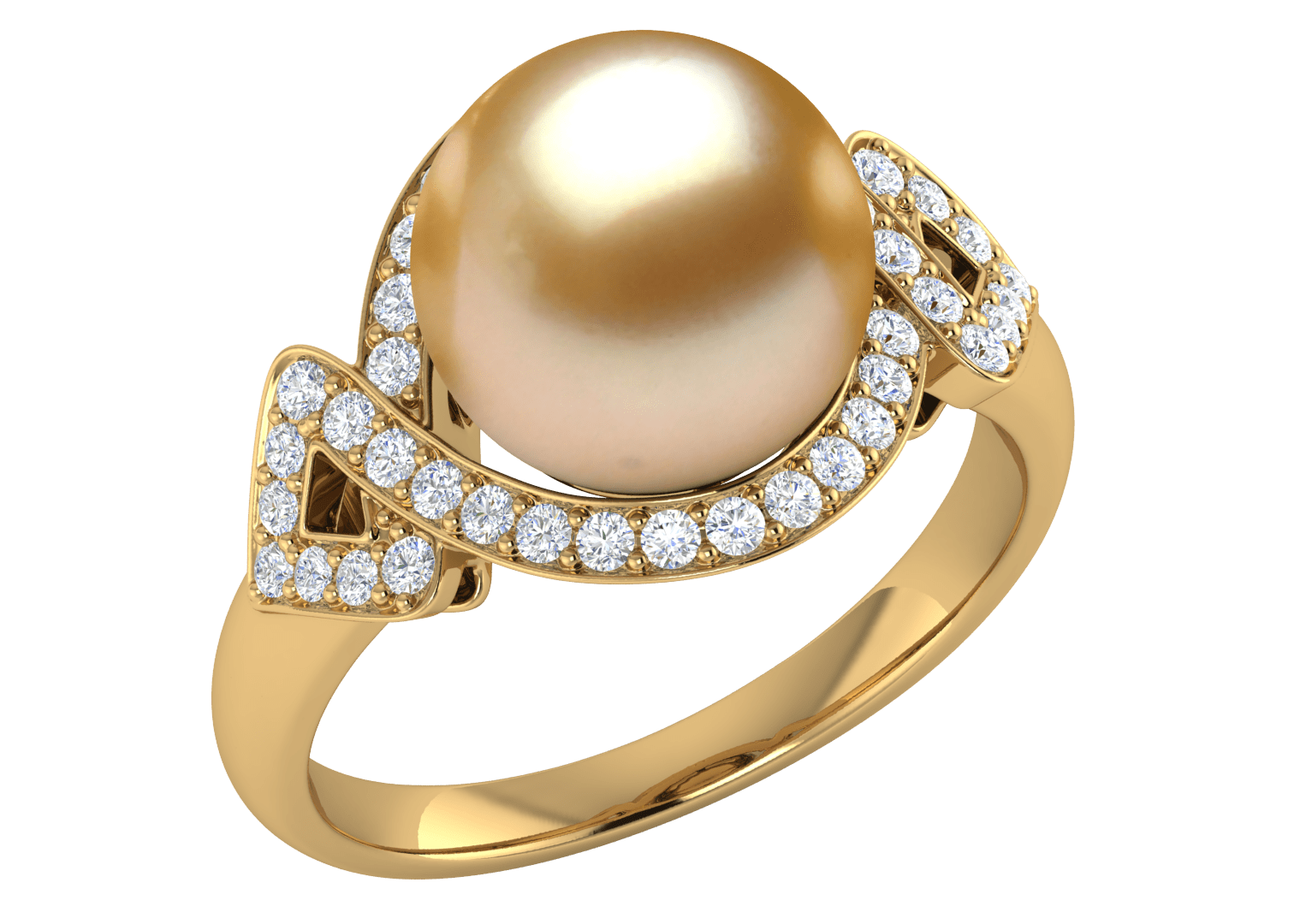 Odella a Golden South Sea Cultured Pearl Ring