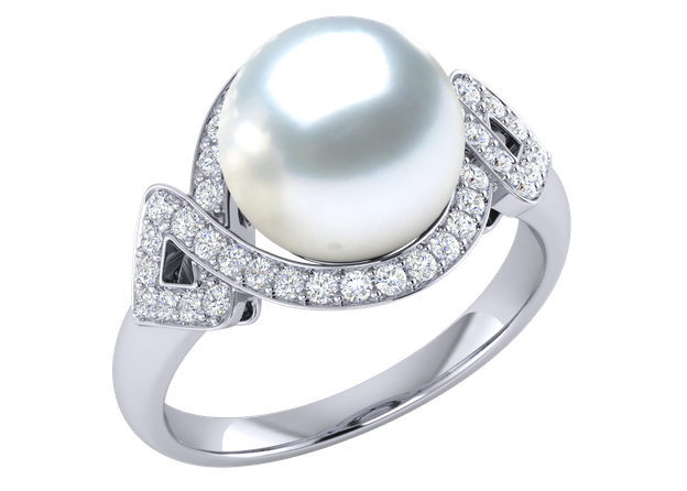 Odella a White Australian South Sea Pearl Ring