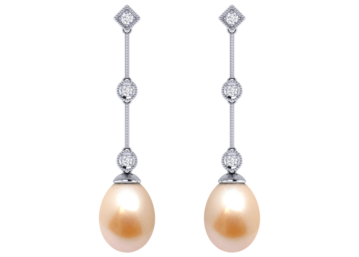 Peach Gredal a Freshwater Cultured Pearl Earring