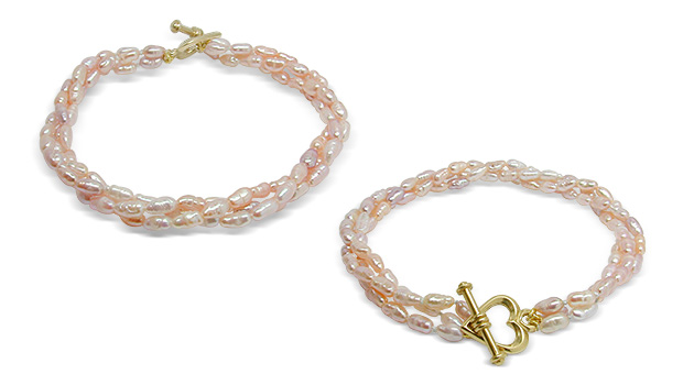 Peachy Lavender Baby Freshwater Pearl Bracelet
