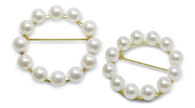 Pearl Circle a Cultured Pearl Brooch