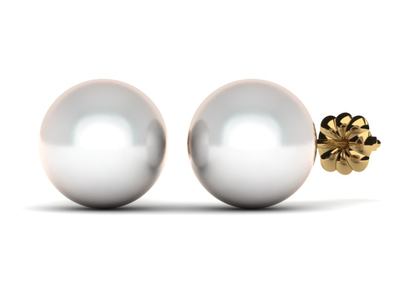 Japanese Akoya Cultured Pearl Stud Earrings - 10MM, AAA