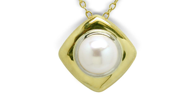 Pearl Slider a Japanese Akoya Cultured Pearl Pendant