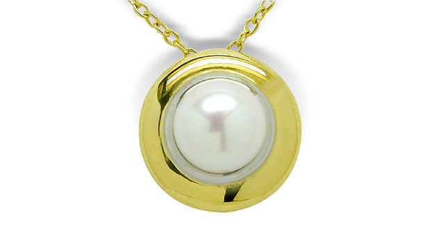 Pearl Slider a Japanese Akoya Pearl Pendant