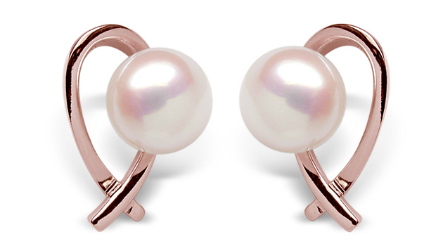 Pink Anglefish a Japanese Akoya Cultured Pearl Earrings