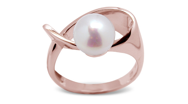 Pink Anglefish a Japanese Akoya Cultured Pearl Ring