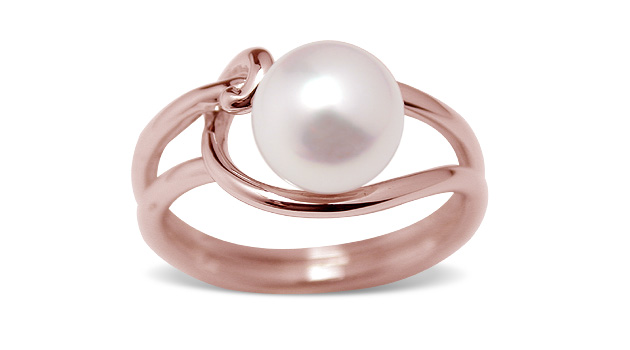 Pink Breeze a Japanese Akoya Cultured Pearl Ring