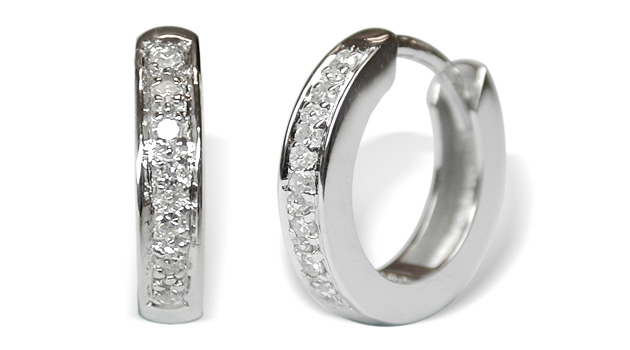 Princess Diamond Hoop Earring