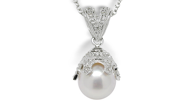 Roman a Japanese Akoya Cultured Pearl Pendant