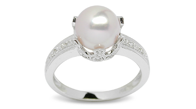Romana a Japanese Akoya Cultured Pearl Ring