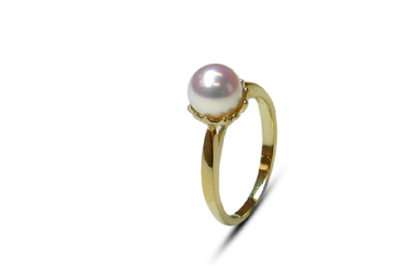 Solitaire a Japanese Akoya Cultured Pearl Ring