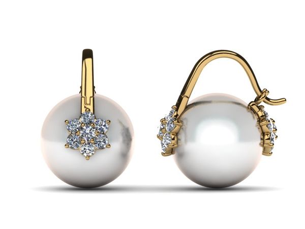 South Sea Arc De Triomphe Double Blossom Pearl Earring