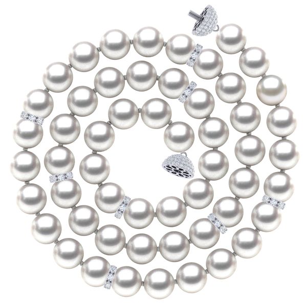 Pearl and Diamond Rondel Necklace