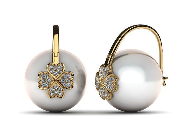 South Sea Pearl Shamrock Earring