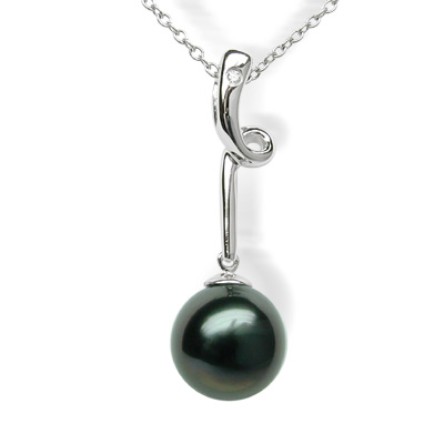 Spring Drop a Black Tahitian Cultured Pearl Pendant