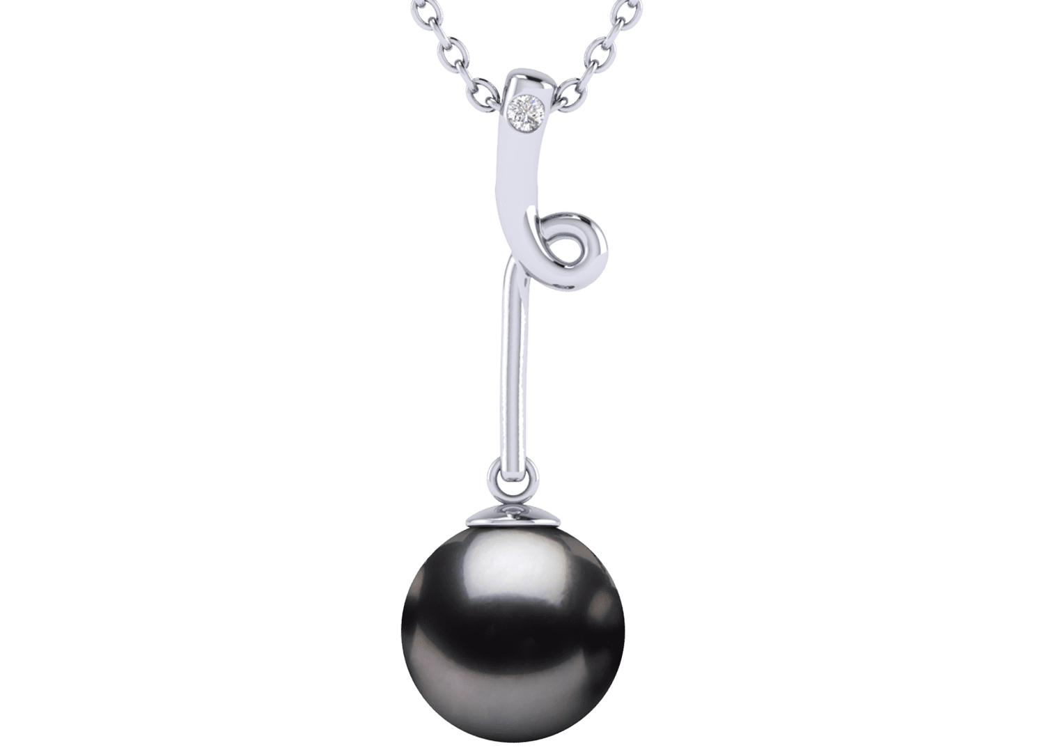 Spring Drop Black Tahitian South Sea Cultured Pearl Pendant