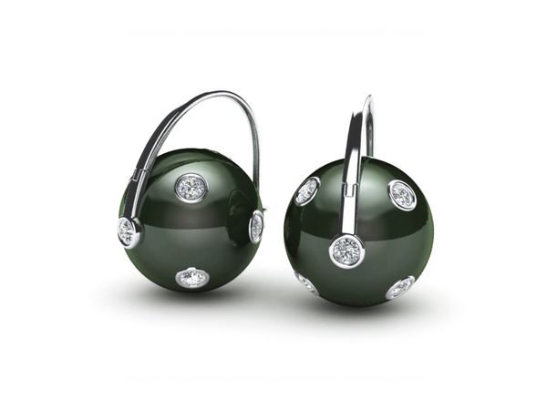 Starry Night Arc De Triomphe Tahitian Pearl Earring