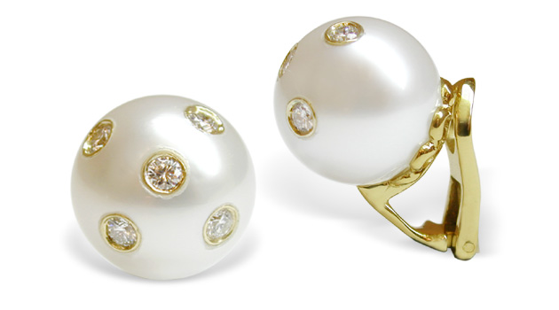 Starry White South Sea Cultured Pearl Earrings