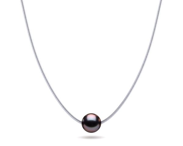 Tahitian Aubergine Pearl On Snake Chain