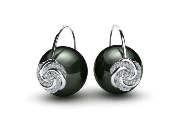 Tahitian Pearl Arc De Triomphe Double Knot Earring